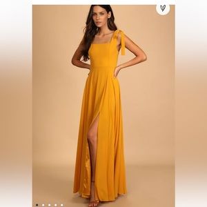 Lulu yellow maxi dress (brand new never worn)